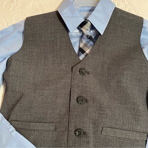 Wonder Nation Boys 4 Pc Dress Suit Pants, Vest, Button Up  Shirt, Tie Size 8 NEW